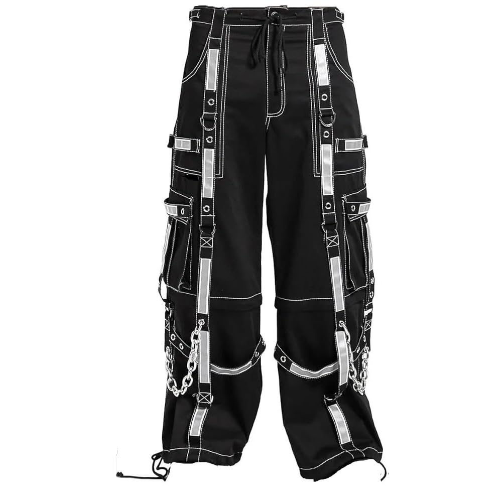 Men Gothic Bondage Reflective Men Pant Alternative Punk Rock